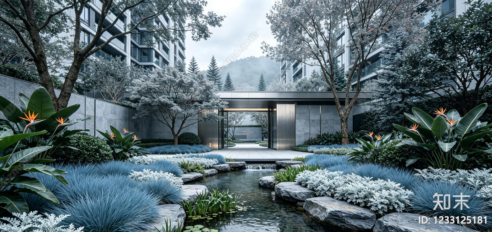 小区HDR贴图下载【ID:1233125181】