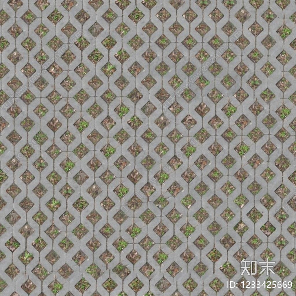 植草砖高清贴图材质