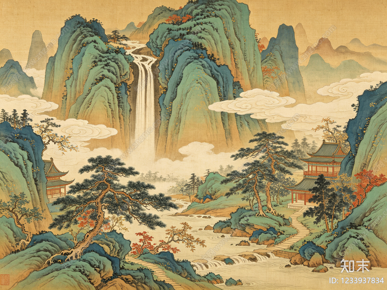 山水高清贴图材质