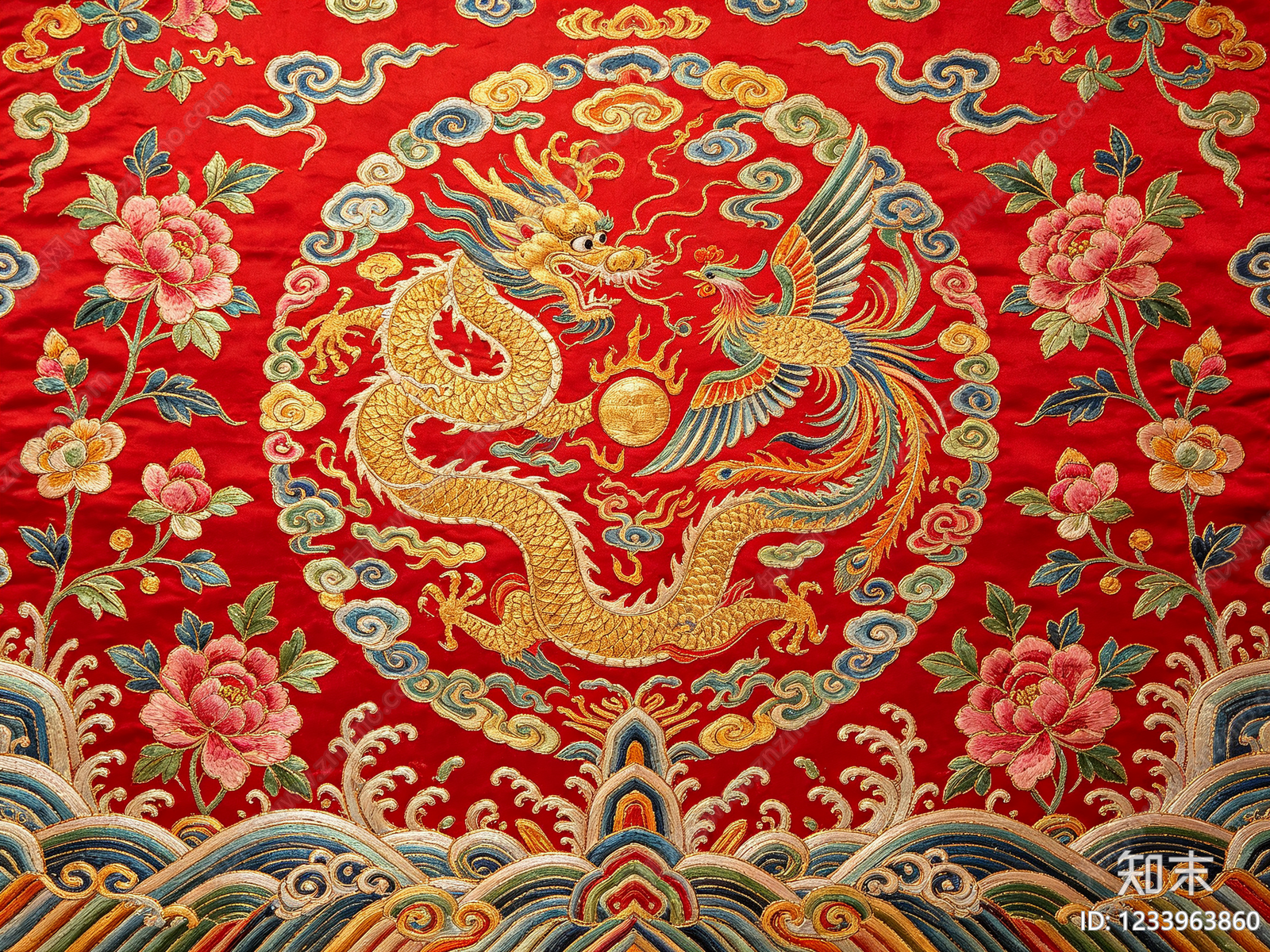 中式刺绣贴图下载【ID:1233963860】
