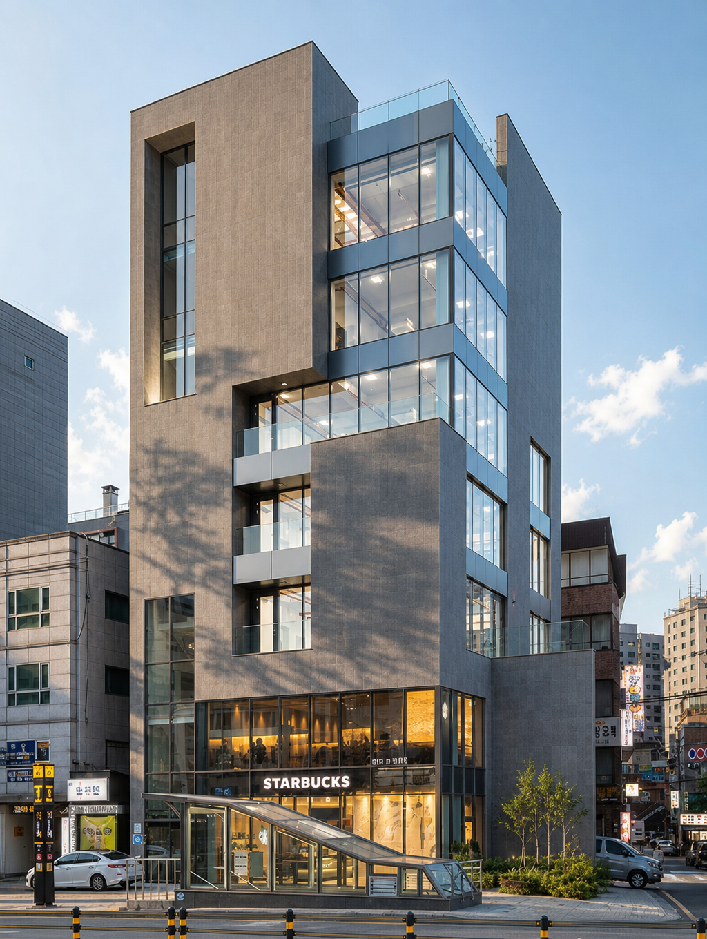 现代街角商业办公建筑效果图下载【ID:1234070845】