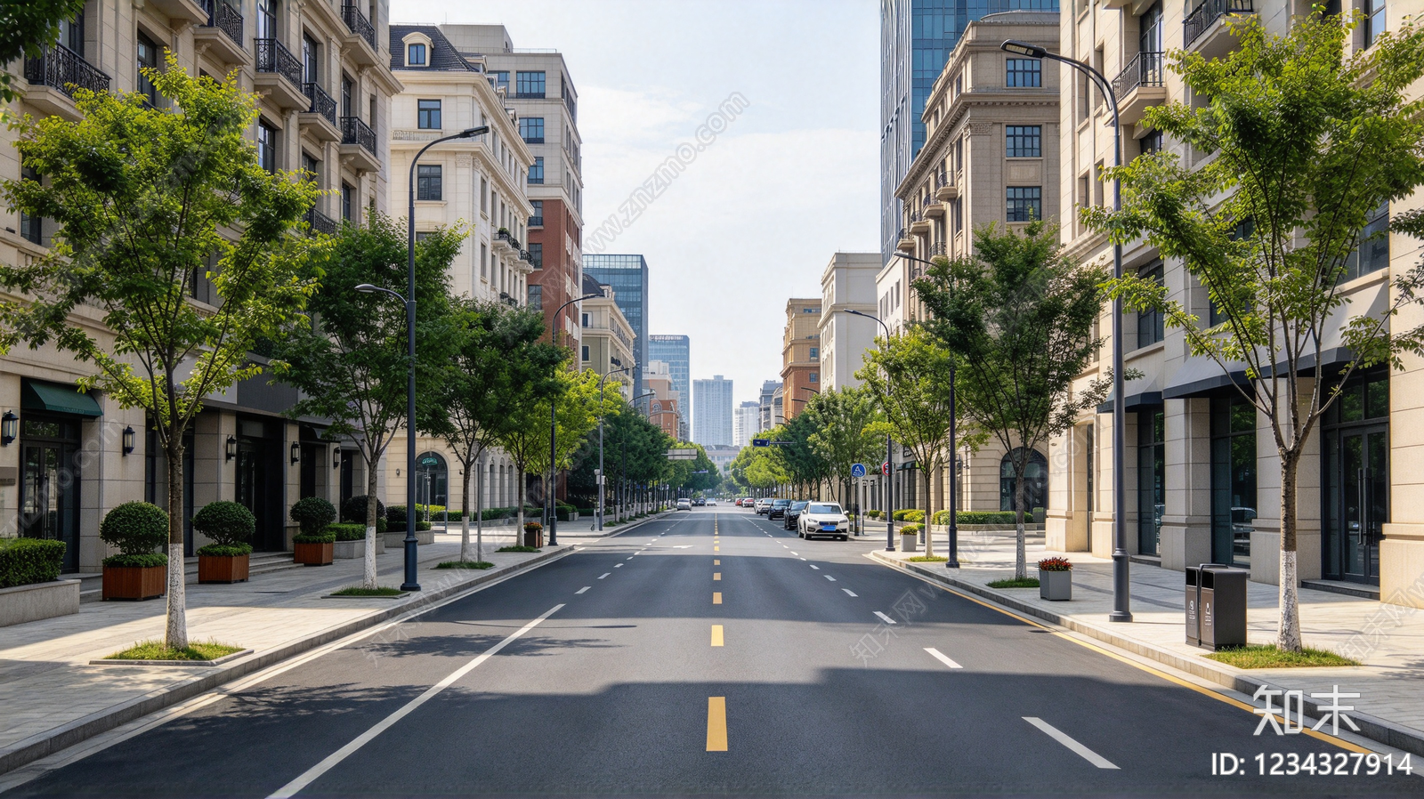 现代街道外景贴图下载【ID:1234327914】
