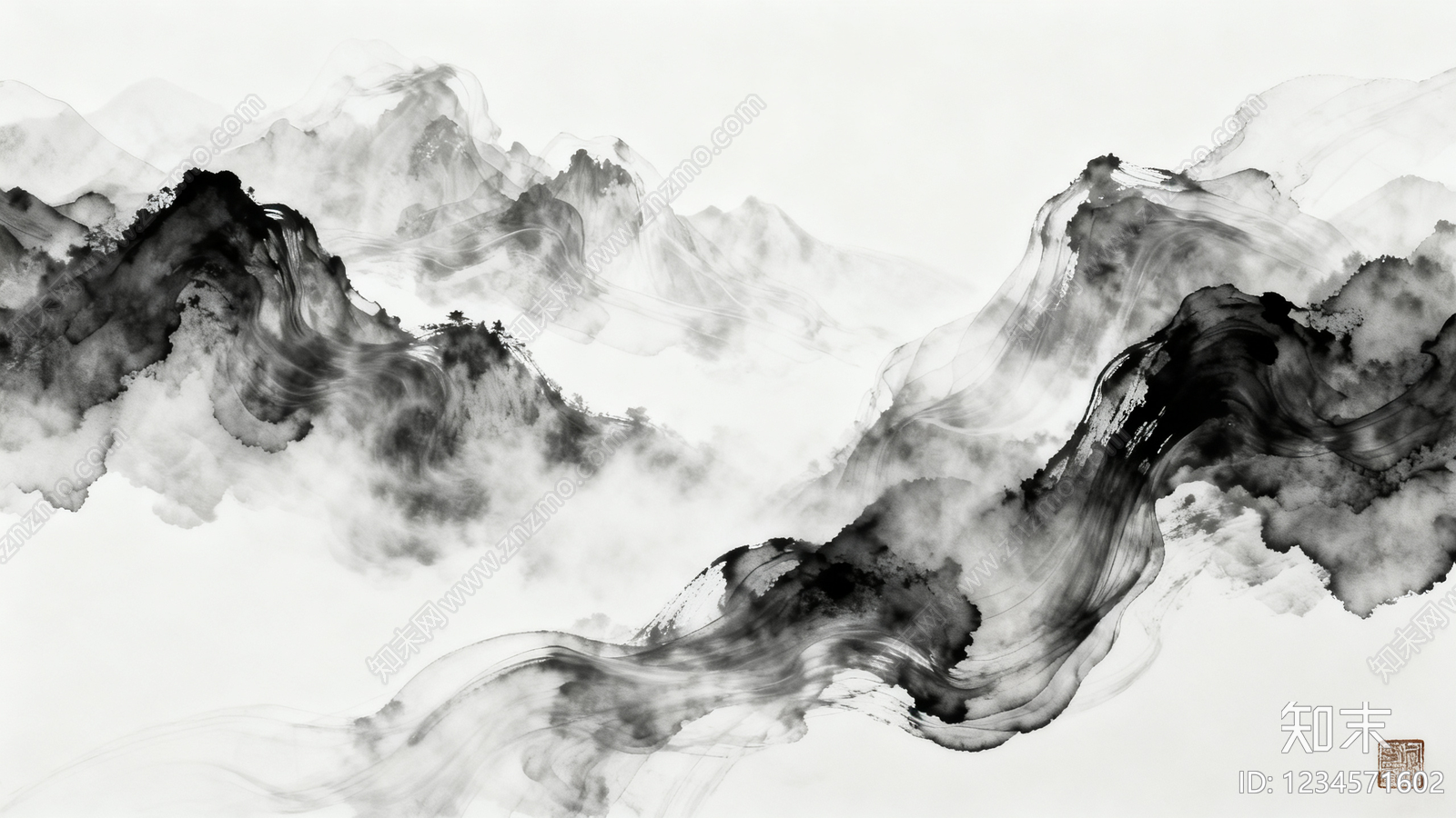 水墨画高清贴图材质