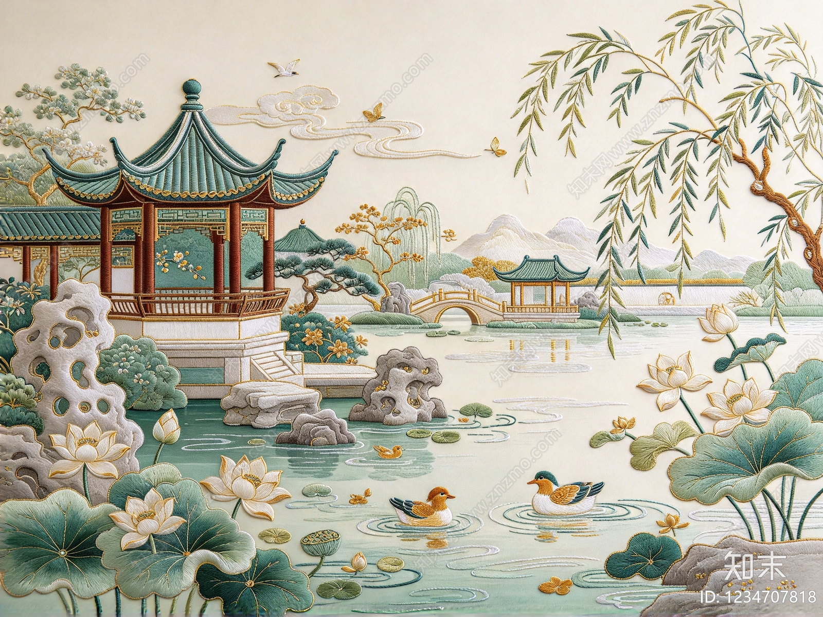 中式刺绣贴图下载【ID:1234707818】