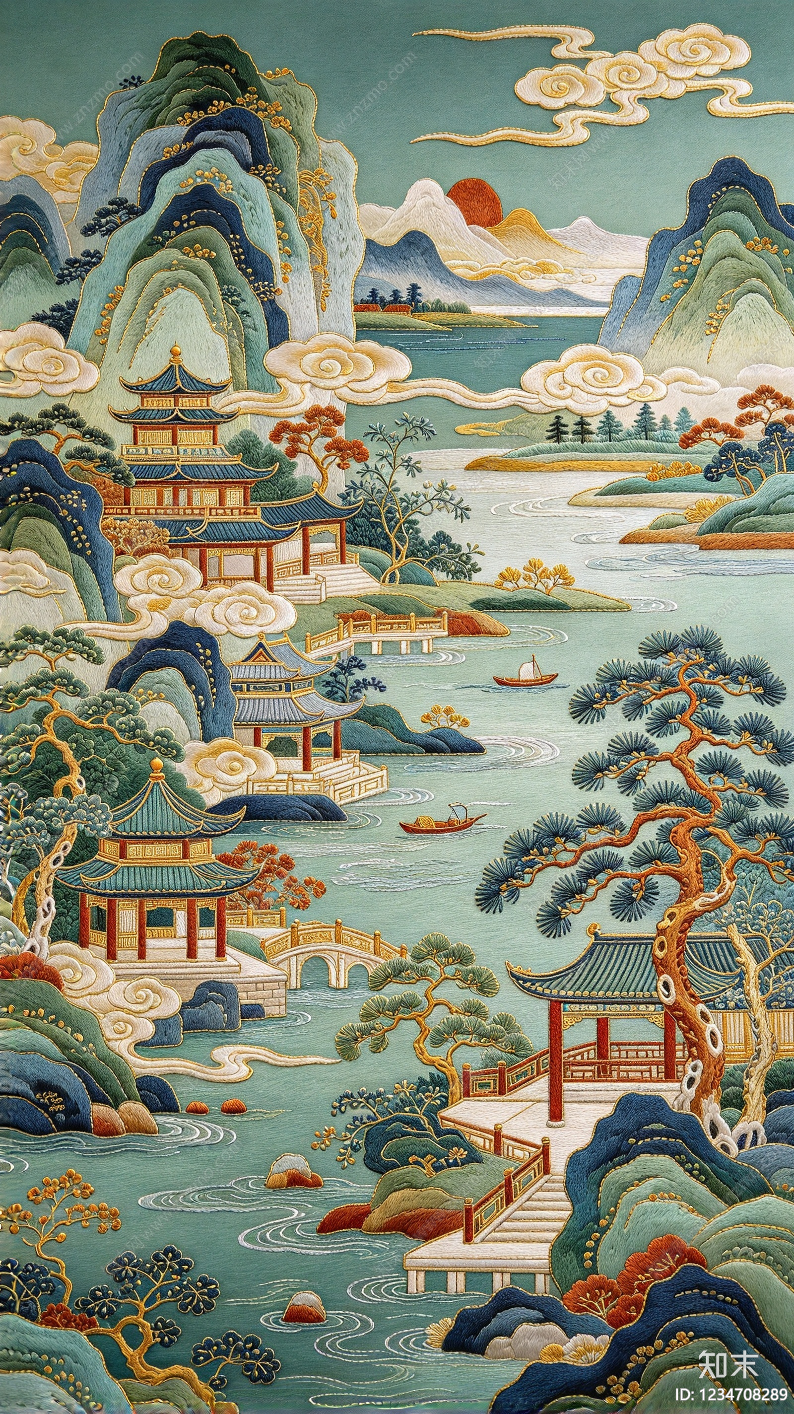 中式刺绣贴图下载【ID:1234708289】