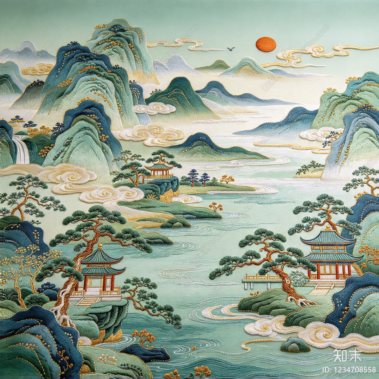中式刺绣贴图下载【ID:1234708558】