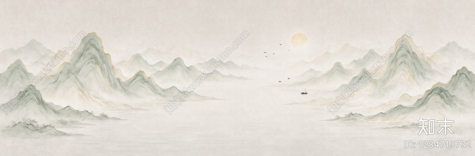 中式壁画贴图下载【ID:1234713732】