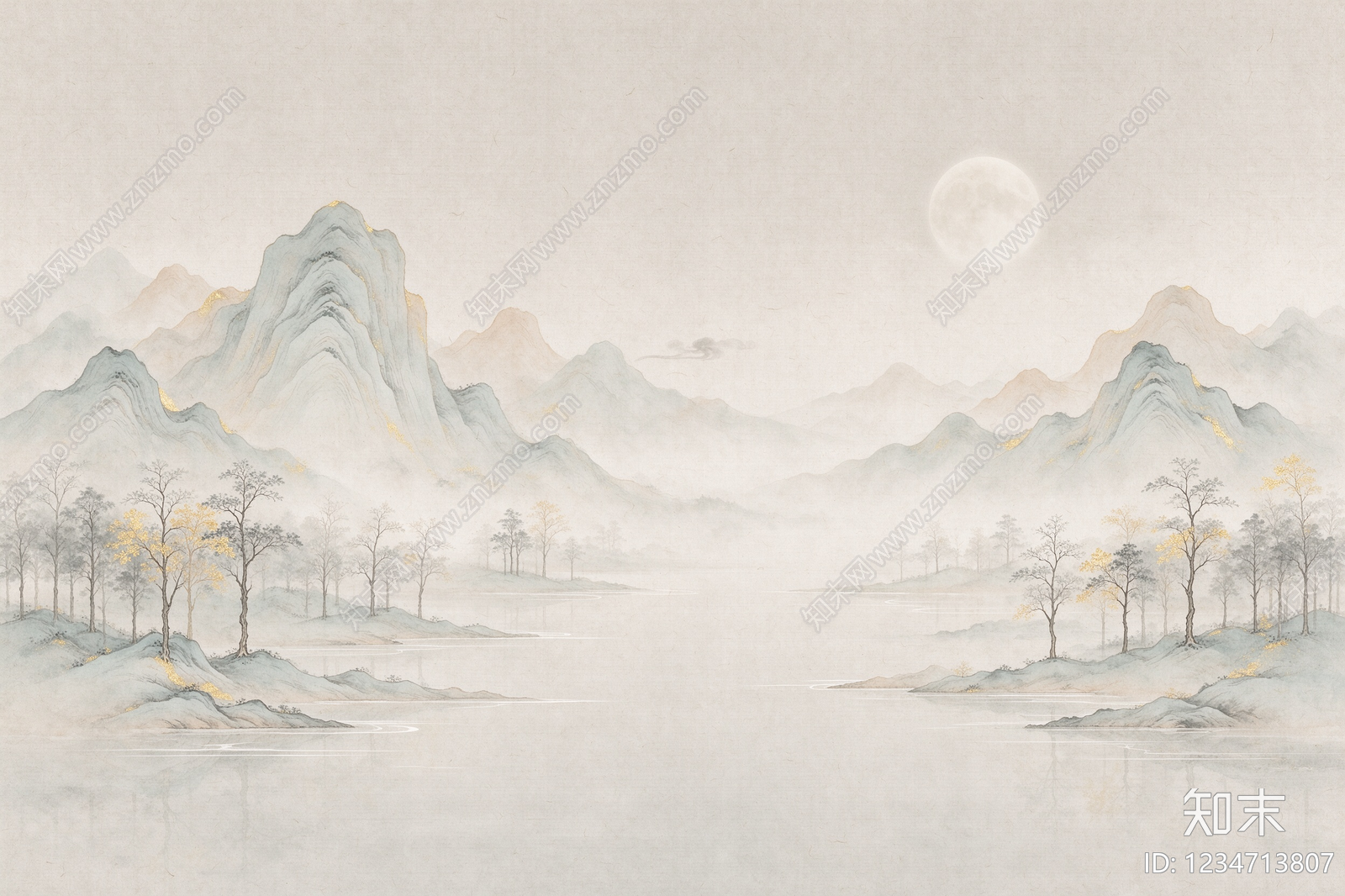 中式壁画贴图下载【ID:1234713807】