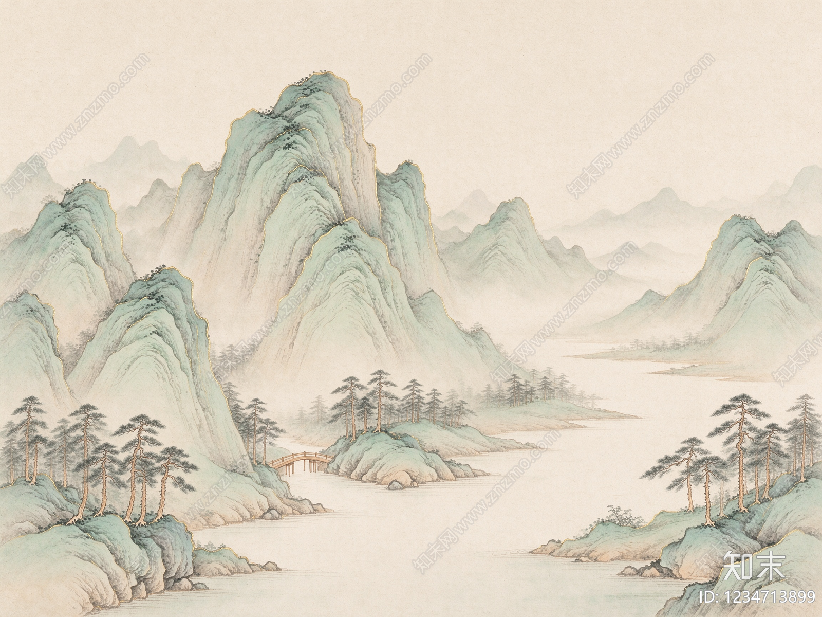 中式壁画贴图下载【ID:1234713899】