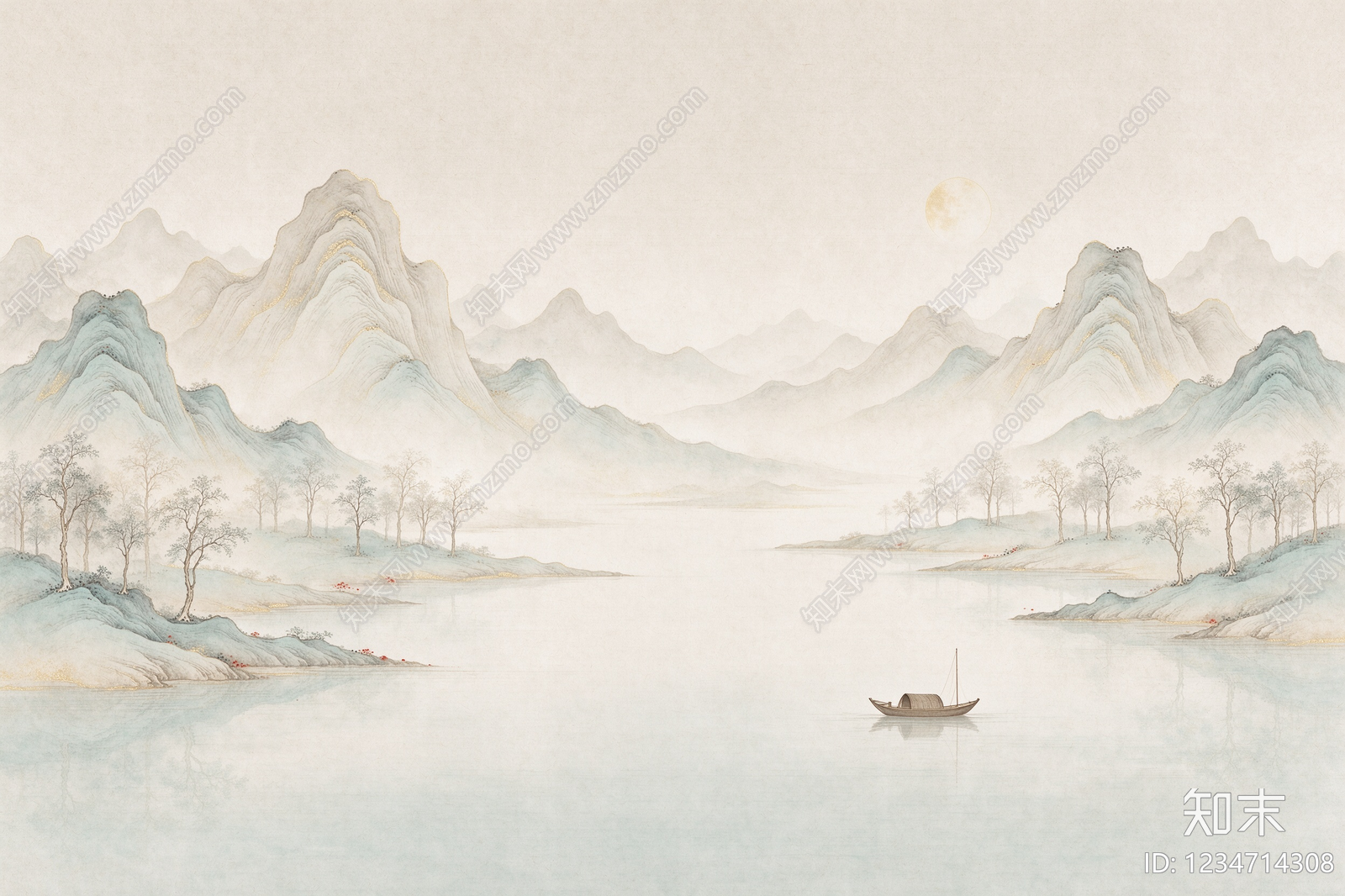 中式壁画贴图下载【ID:1234714308】