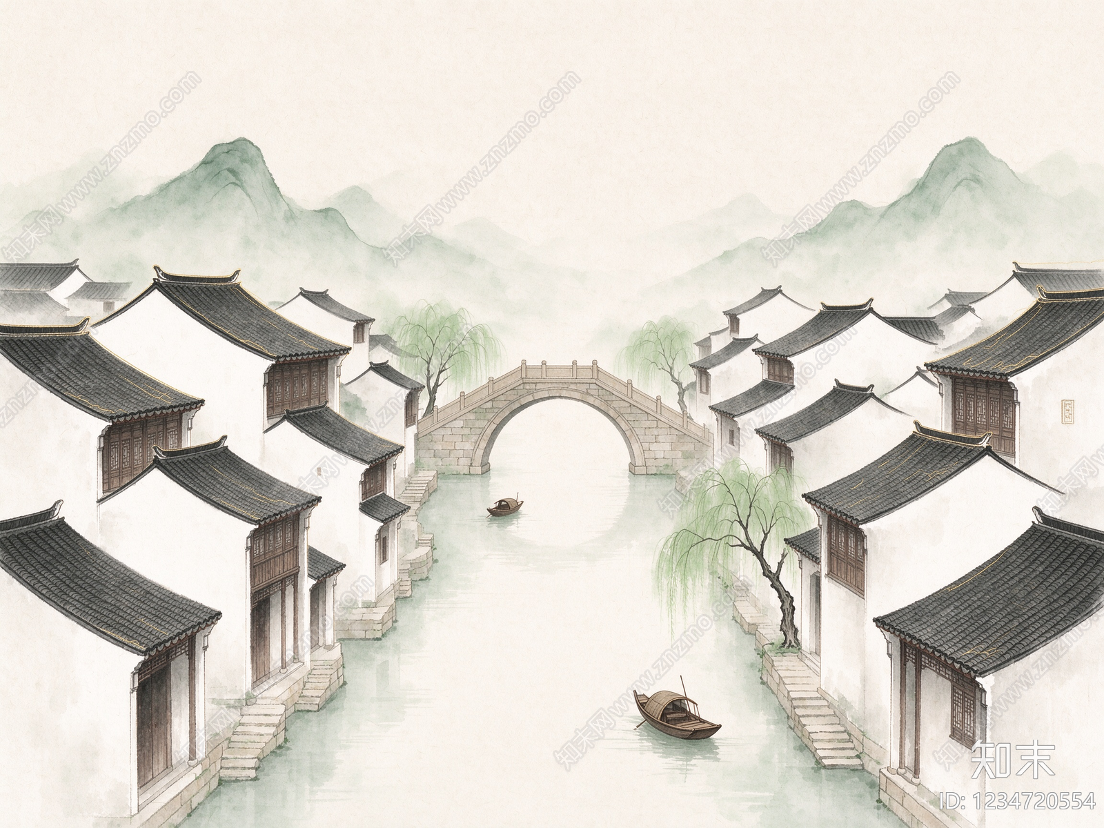 中式壁画贴图下载【ID:1234720554】