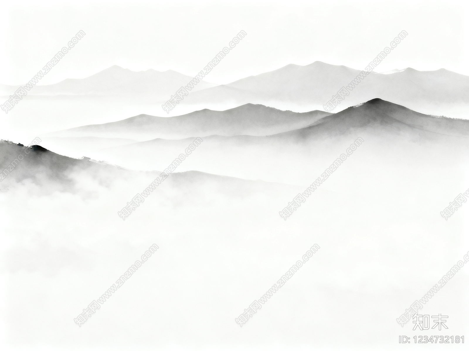 新中式壁画贴图下载【ID:1234732181】