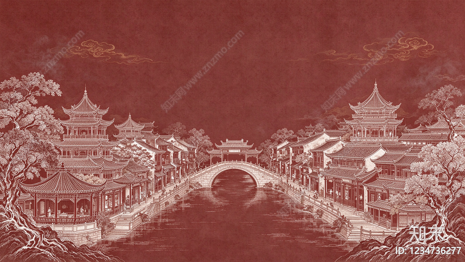 中式壁画贴图下载【ID:1234736277】