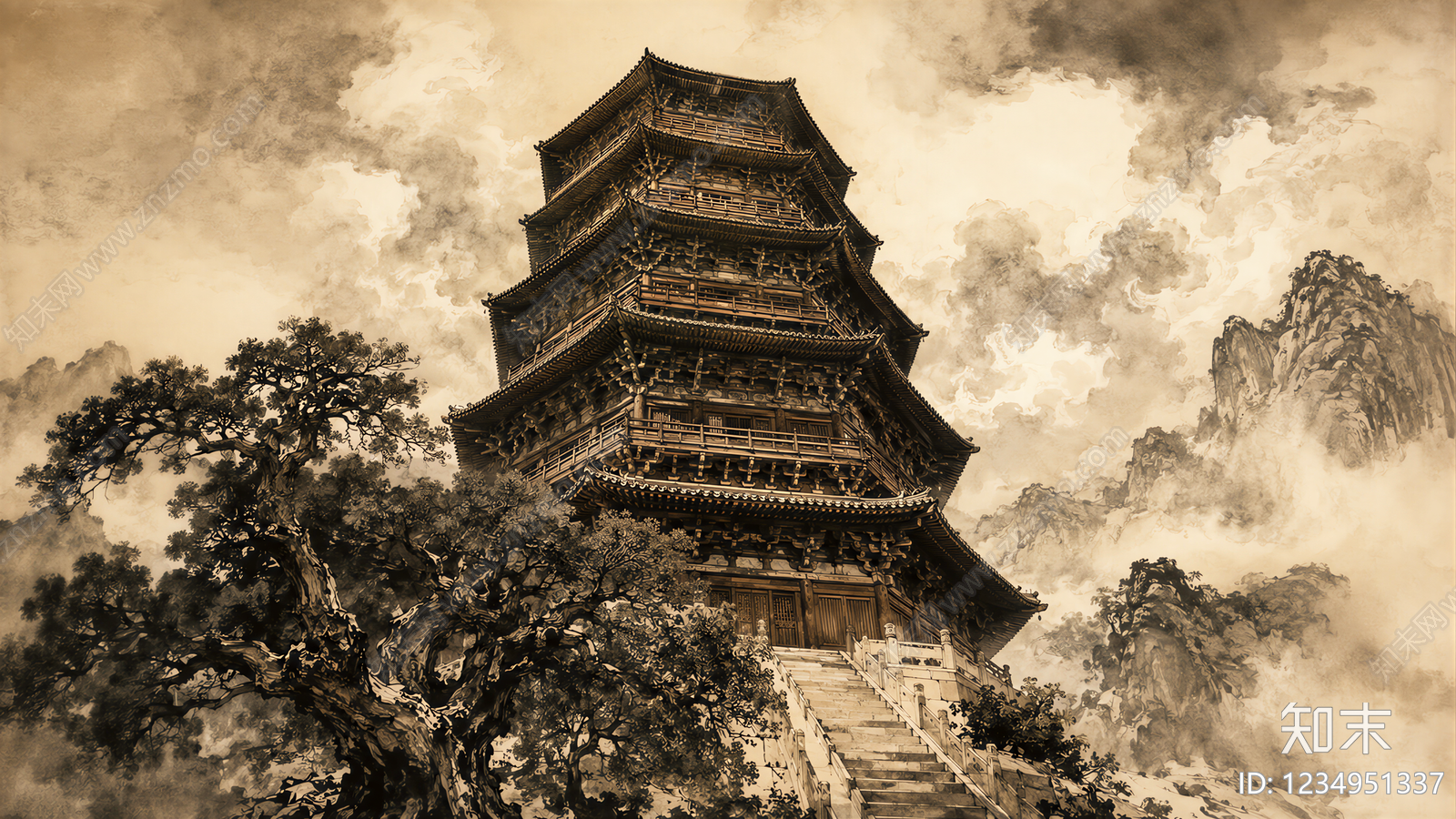 中式其他壁纸贴图下载【ID:1234951337】