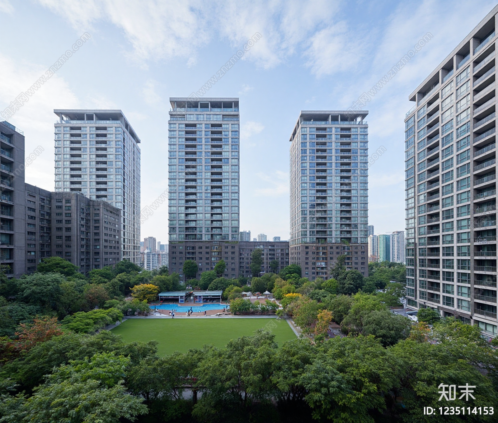小区外景高清贴图材质