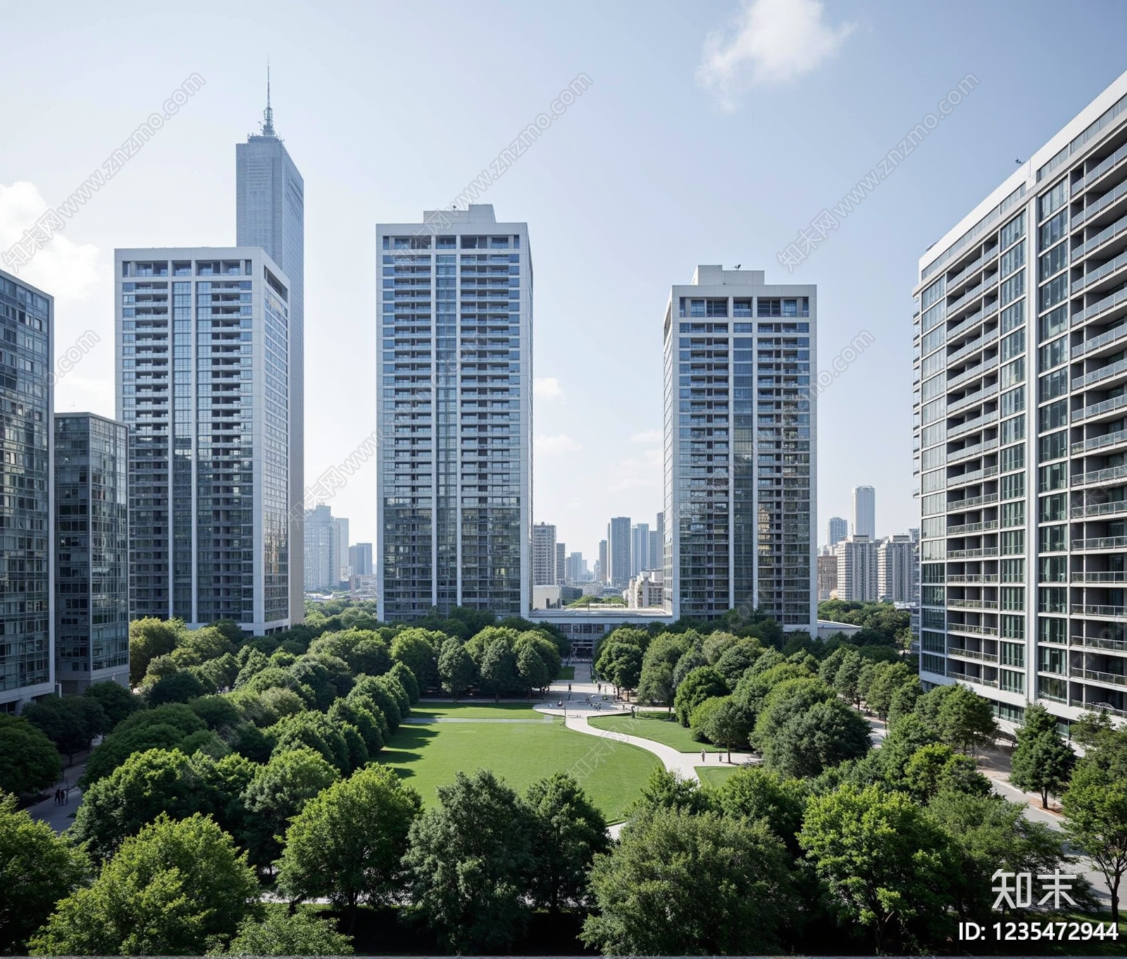 现代小区外景贴图下载【ID:1235472944】