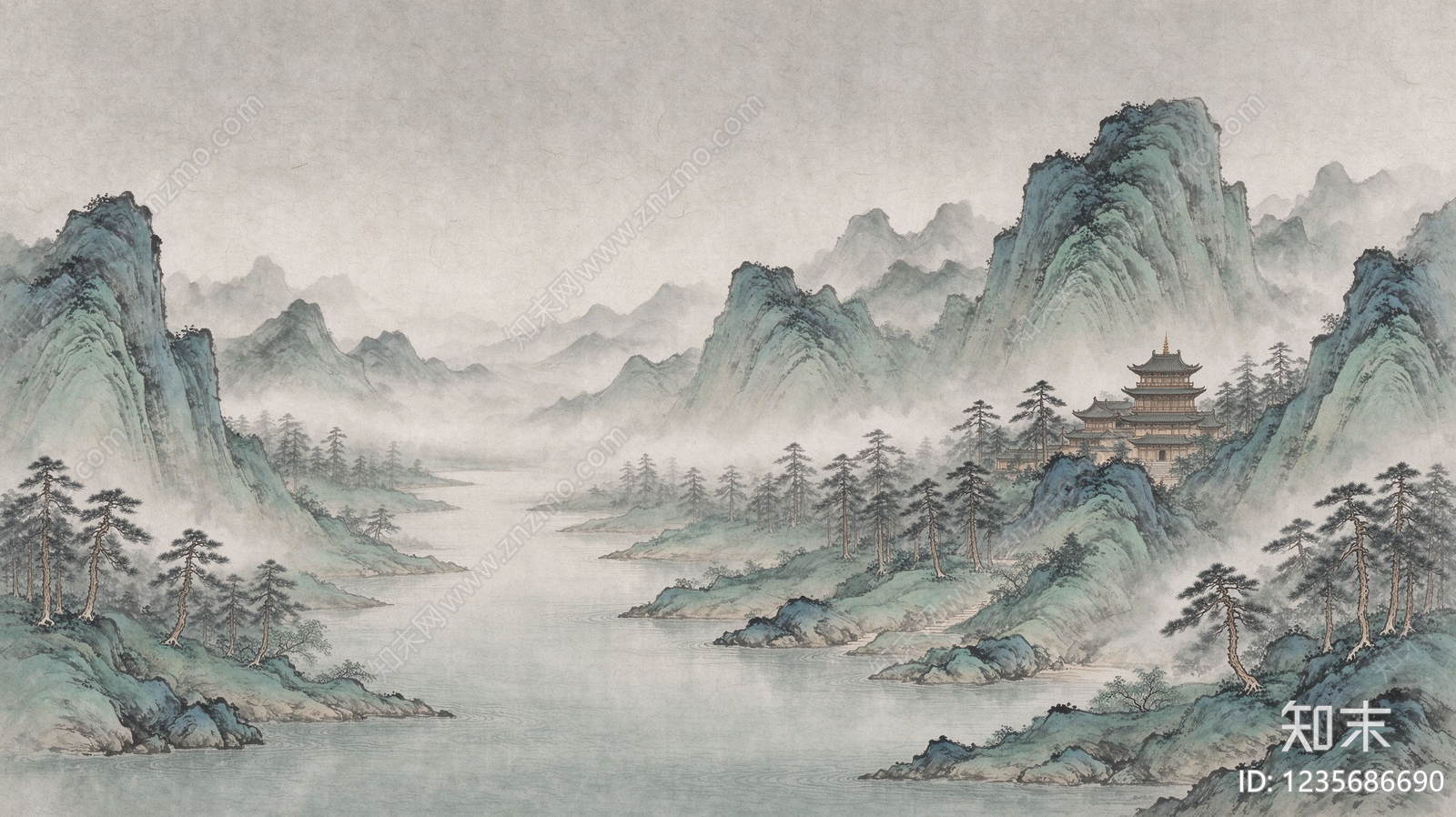 中式壁画贴图下载【ID:1235686690】
