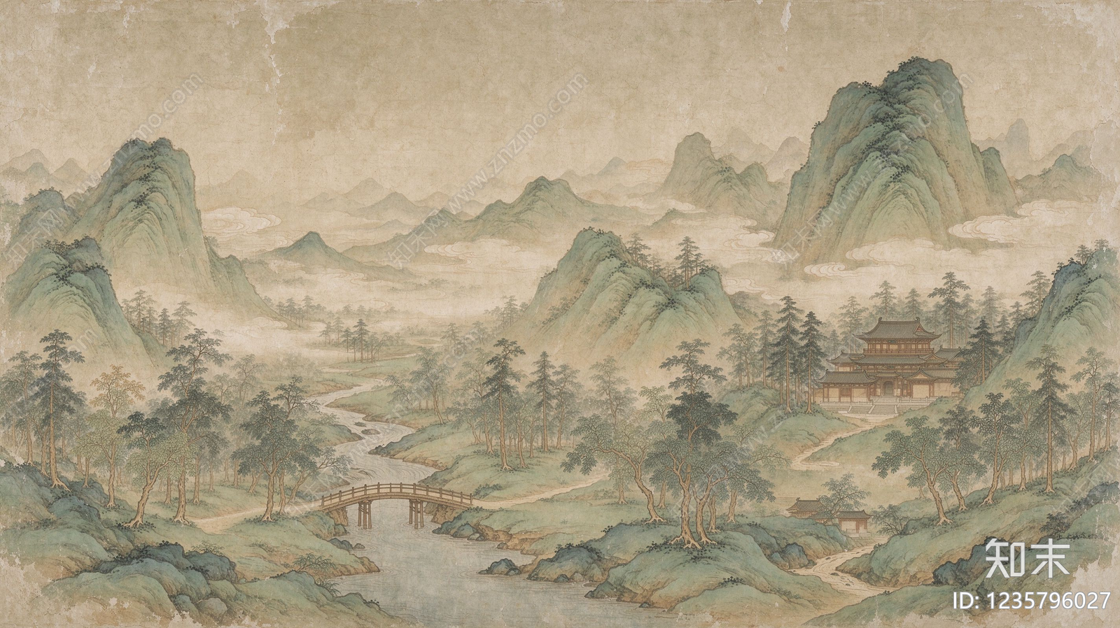 山水画高清贴图材质
