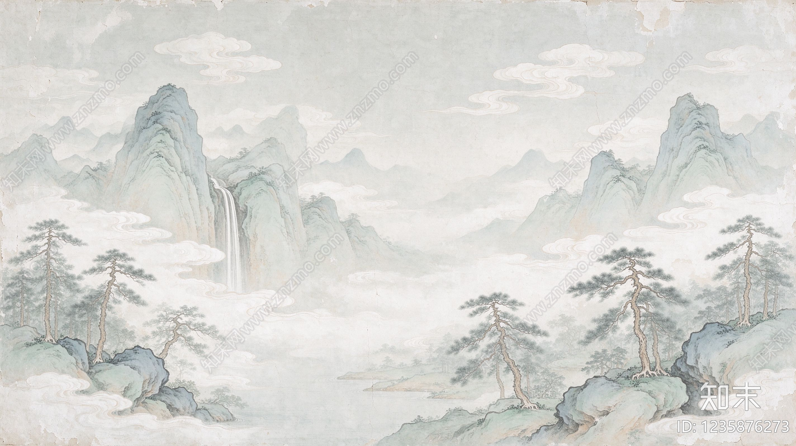 中式壁画贴图下载【ID:1235876273】