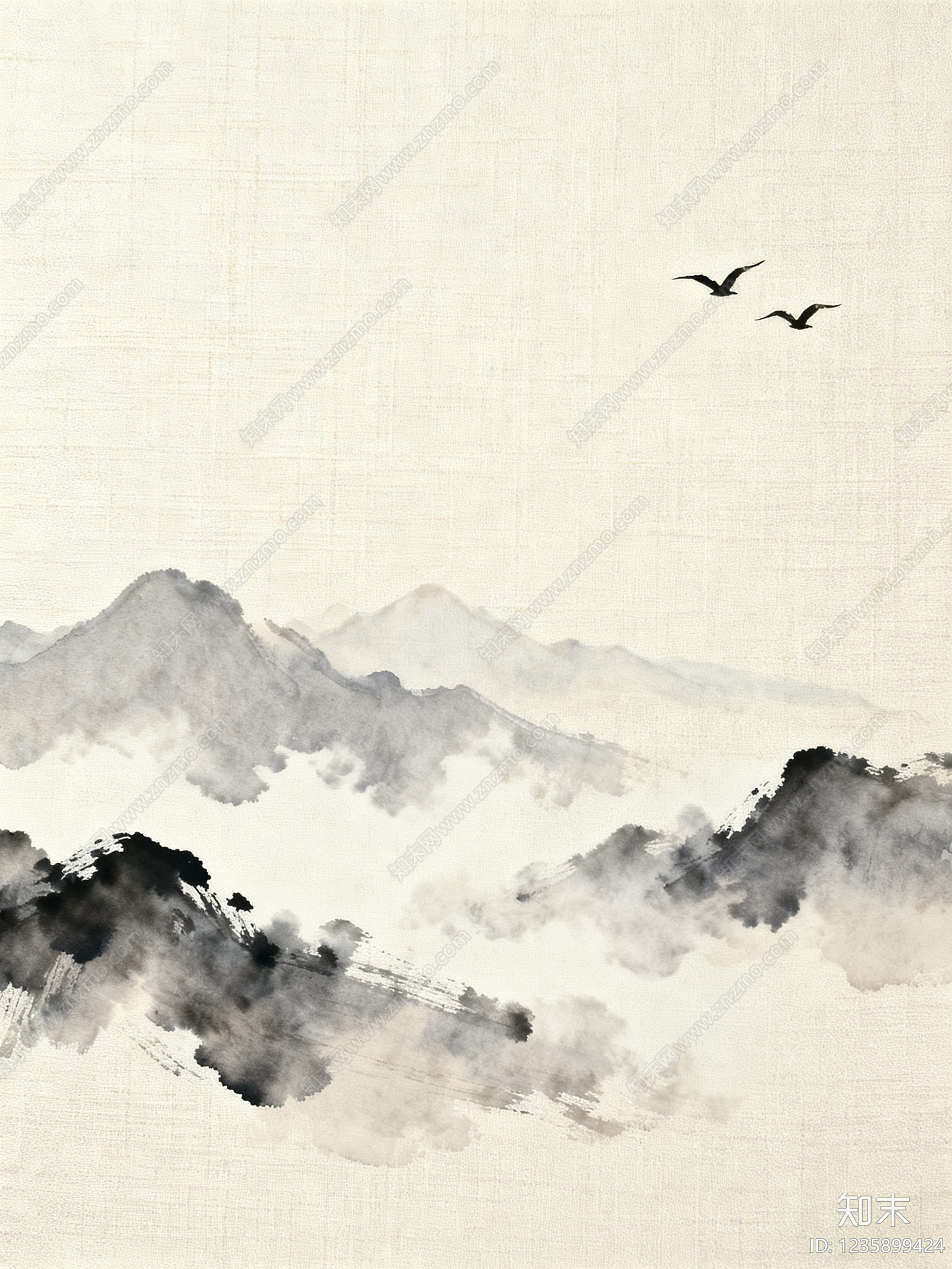 新中式壁画贴图下载【ID:1235899424】