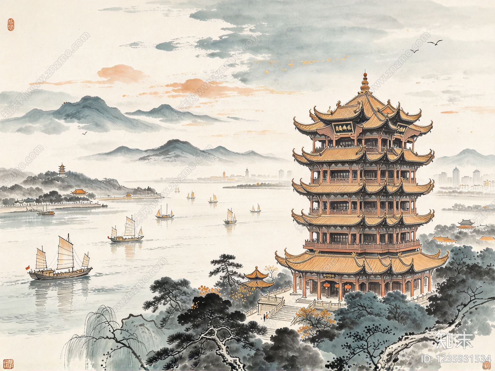 山水高清贴图材质