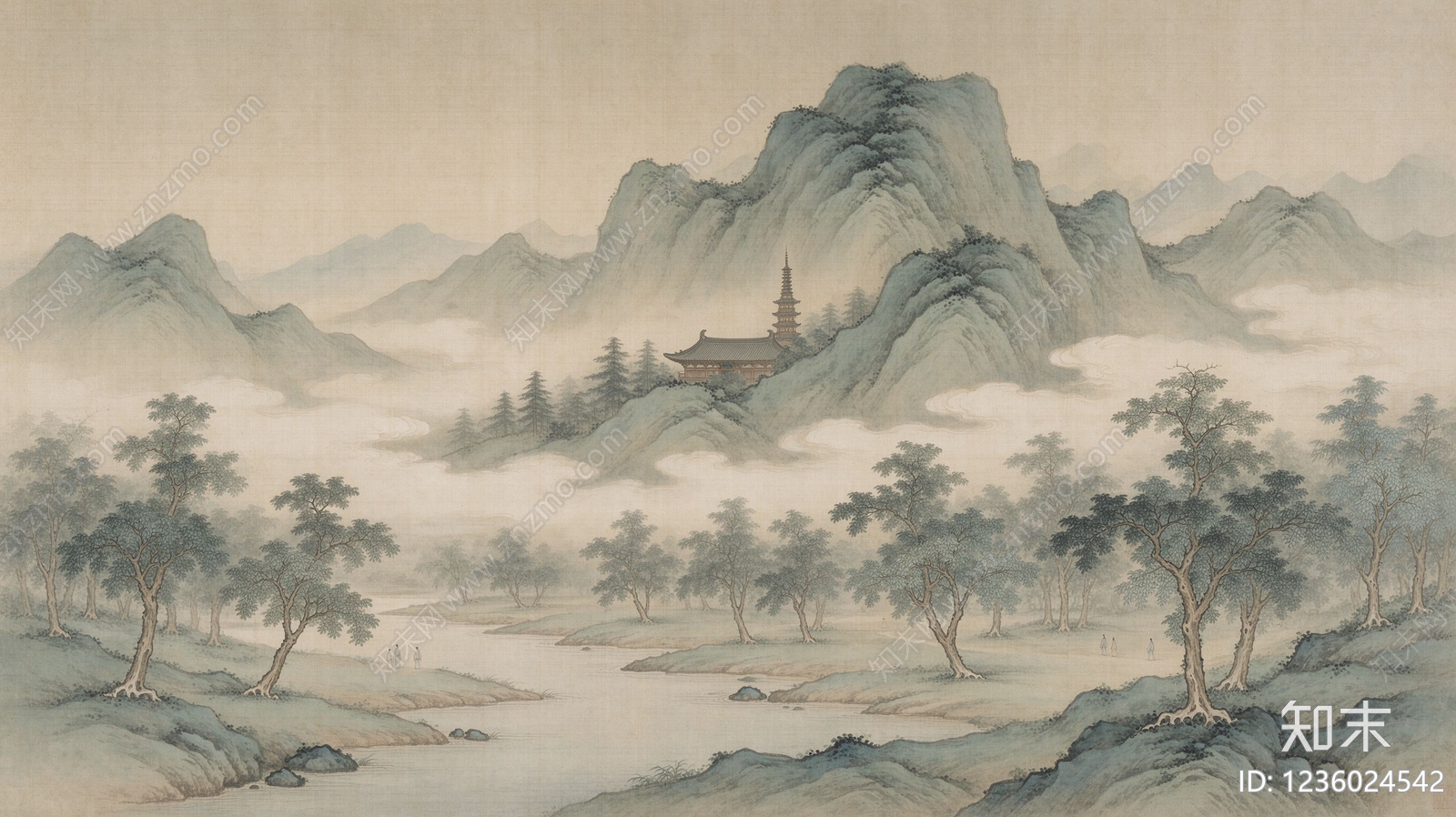中式壁画贴图下载【ID:1236024542】