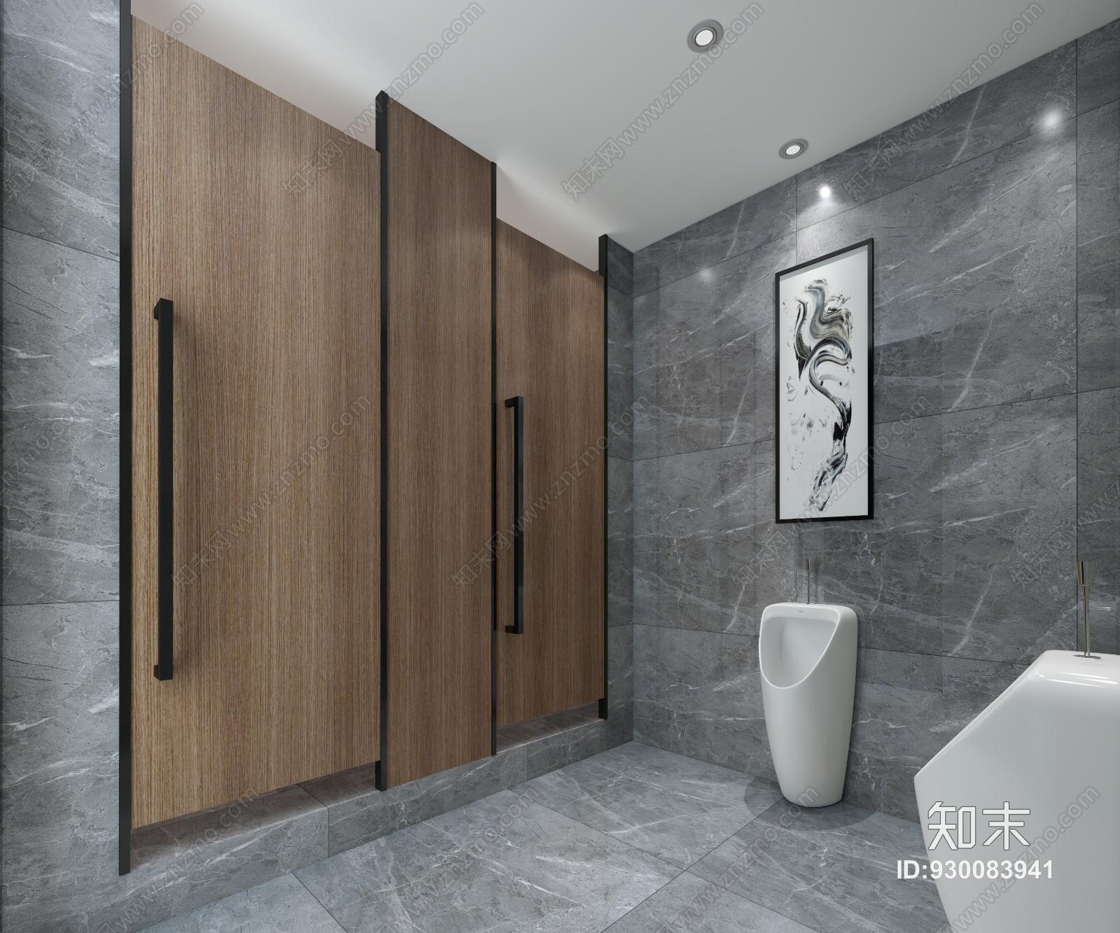 现代公共卫生间办公卫生间3D模型下载【ID:930083941】