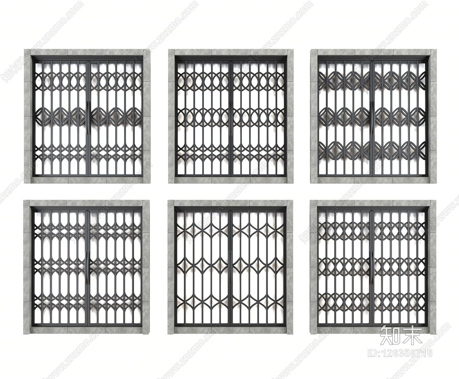 现代户外铁艺拉闸门推拉门3D模型下载【ID:126356716】