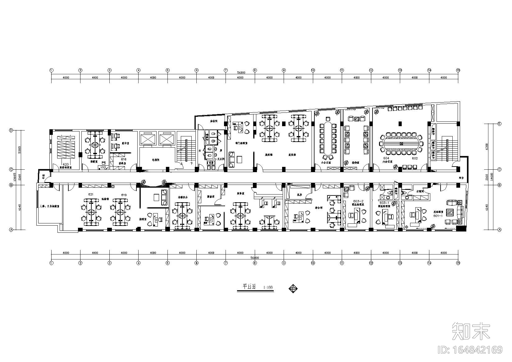 某办公空间装修施工图+效果图+机电图纸cad施工图下载【ID:164842169】