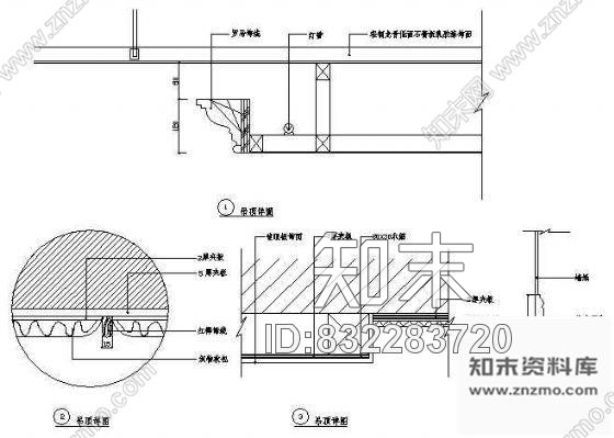 图块/节点吊顶详图1cad施工图下载【ID:832283720】