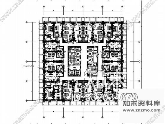 施工图江苏连锁五星大饭店客房室内装修CAD施工图含效果cad施工图下载【ID:532034679】