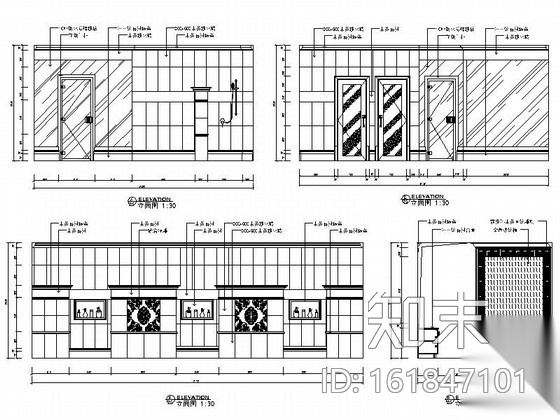 某洗浴中心女浴区设计装修图cad施工图下载【ID:161847101】