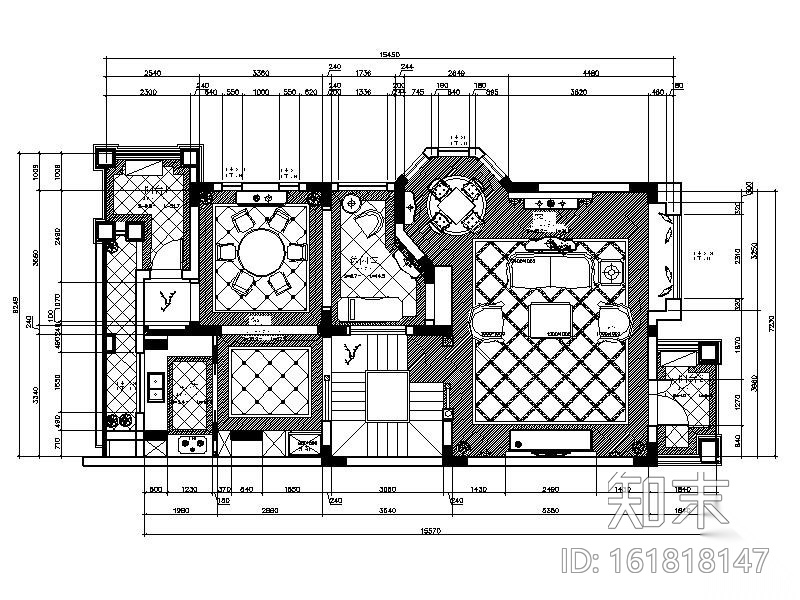 [广东]欧式奢华高档别墅室内设计CAD施工图施工图下载【ID:161818147】