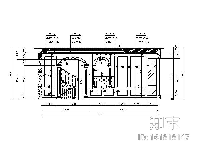 [广东]欧式奢华高档别墅室内设计CAD施工图施工图下载【ID:161818147】