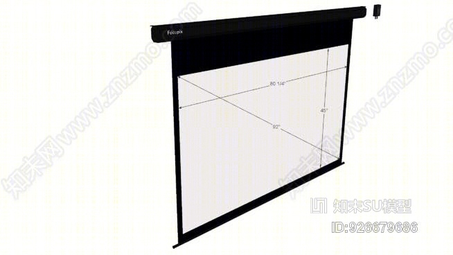 FopPixFraci16:9电动投影仪屏幕-SU模型下载【ID:926679686】