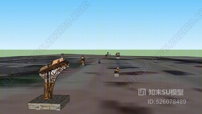 菲利普斯大道雕塑步行街——从第十街到第九街SU模型下载【ID:526078489】