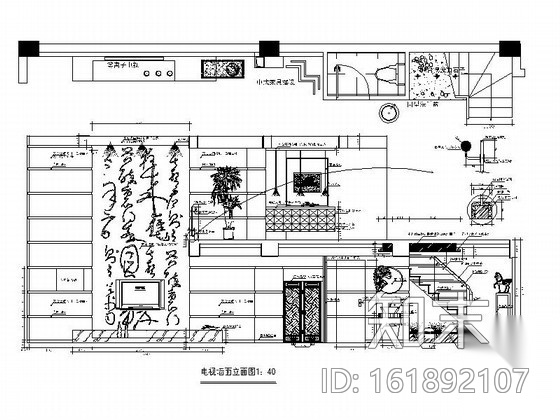 中式双层别墅室内装修图cad施工图下载【ID:161892107】