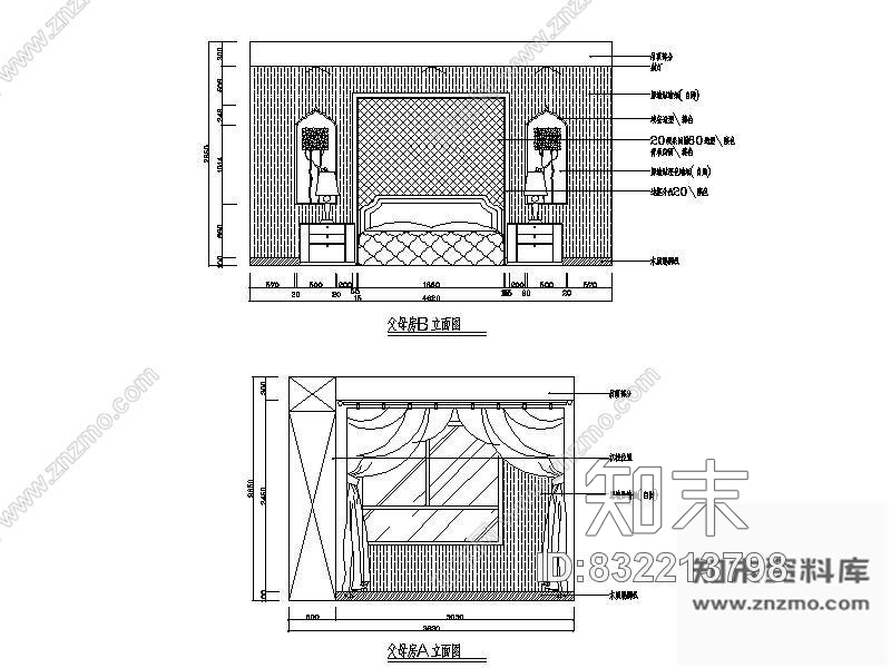 图块/节点新古典父母房立面图cad施工图下载【ID:832213798】