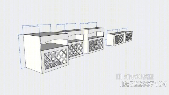壁式酒柜SU模型下载【ID:522337104】