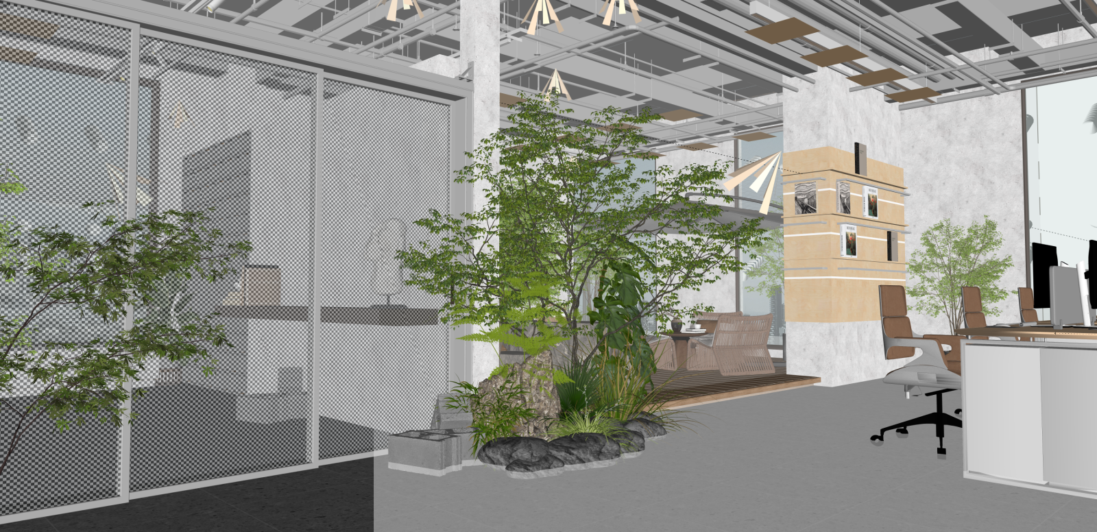 现代茶水间SU模型下载【ID:1215939133】