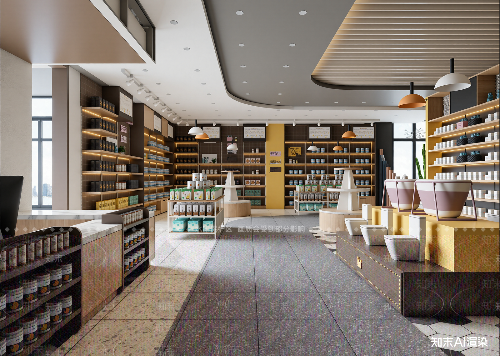 现代茶叶店3D模型下载【ID:1214622847】