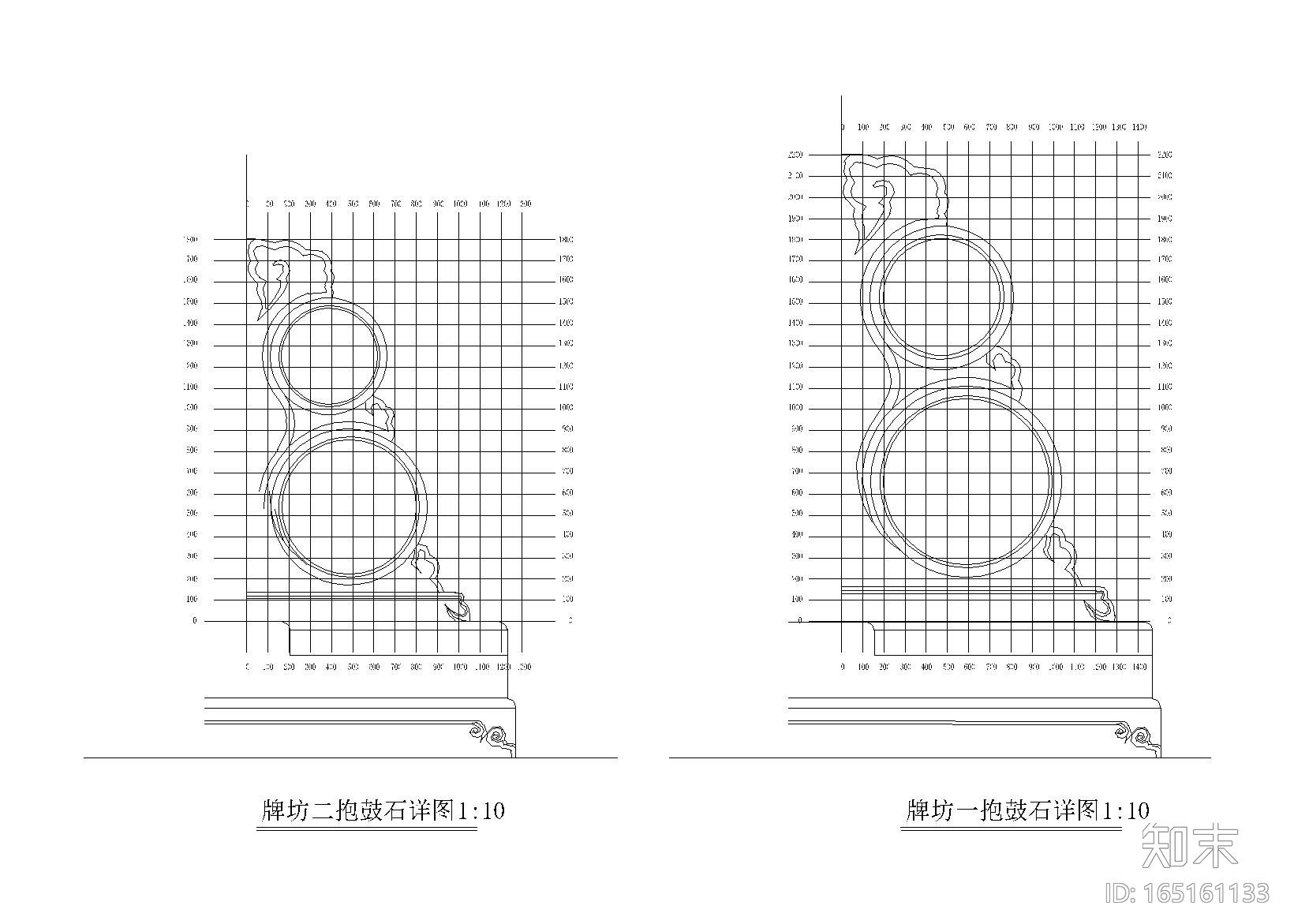 某社区入口现浇钢砼结构牌坊设计施工图cad施工图下载【ID:165161133】