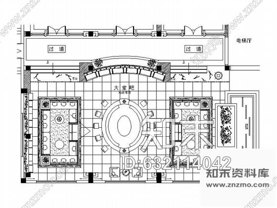 施工图嘉兴休闲会所中式风格大堂吧室内施工图含效果图cad施工图下载【ID:632114042】