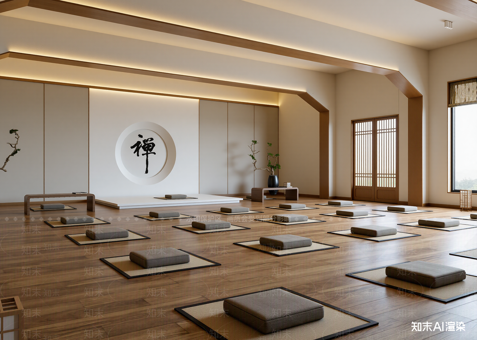 新中式瑜伽室3D模型下载【ID:1214152185】