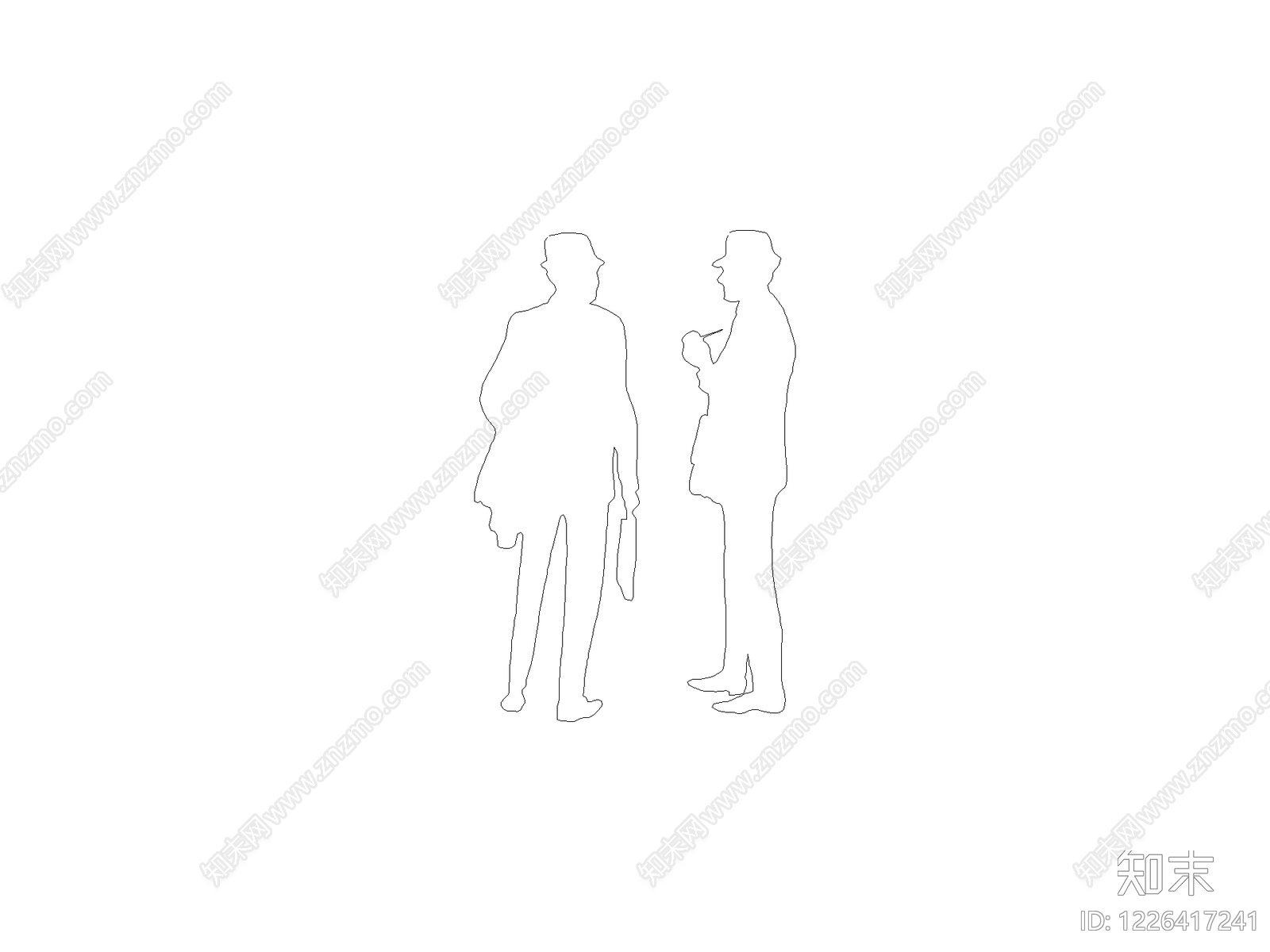 剪影图块cad施工图下载【ID:1226417241】