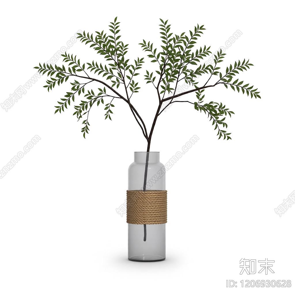 花瓶插枝装饰品3D模型下载【ID:1206930628】