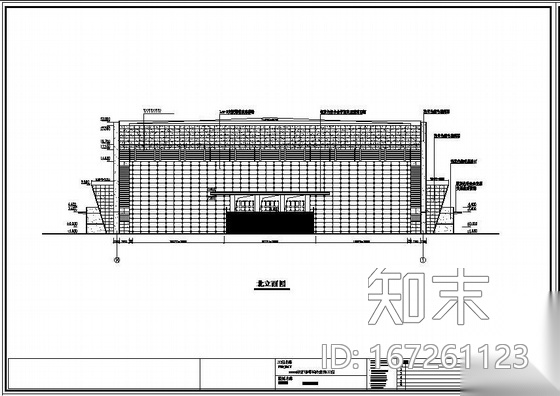 某体育馆幕墙结构设计图cad施工图下载【ID:167261123】