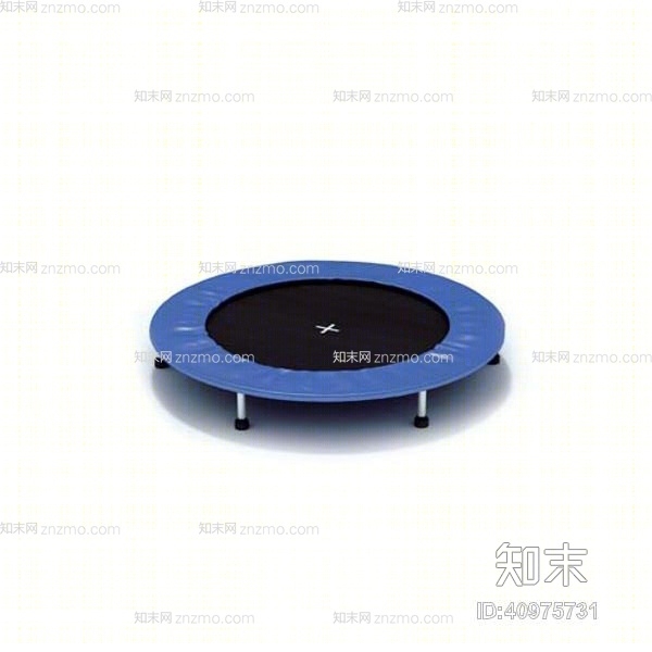 蓝色布艺蹦床3D模型下载【ID:40975731】