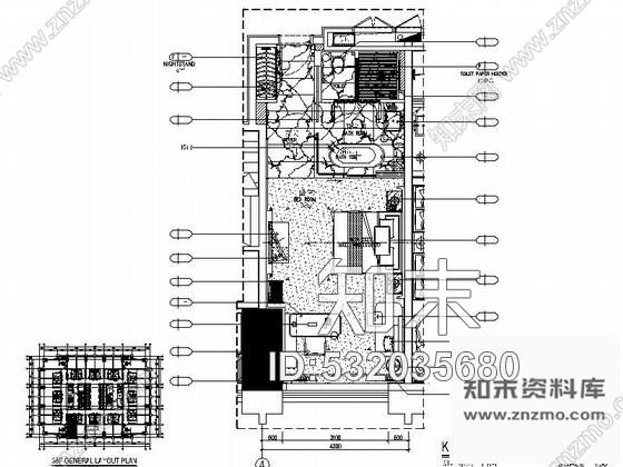 施工图广东豪华商务酒店客房样板间室内装修施工图施工图下载【ID:532035680】