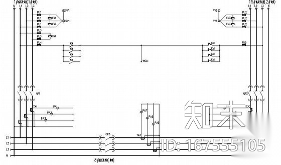 低压配电屏双电源切换控制原理图cad施工图下载【ID:167555105】